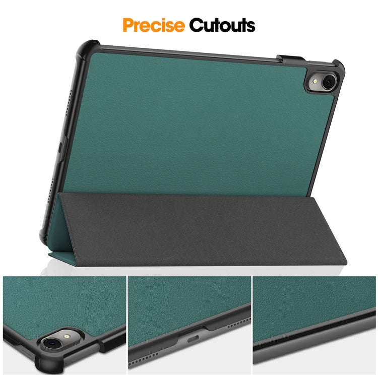 For Huawei MatePad 11 2023 ENKAY Tri-fold Custer Texture Leather Stand Smart Case(Dark Blue)