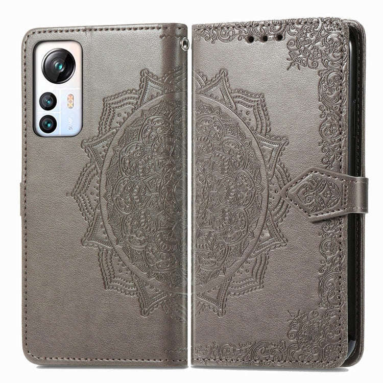 For Blackview A85 Mandala Flower Embossed Leather Phone Case(Gray)