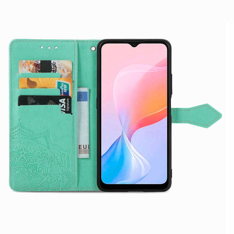 For Blackview A85 Mandala Flower Embossed Leather Phone Case(Green)