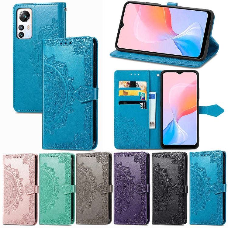 For Blackview A85 Mandala Flower Embossed Leather Phone Case(Green)