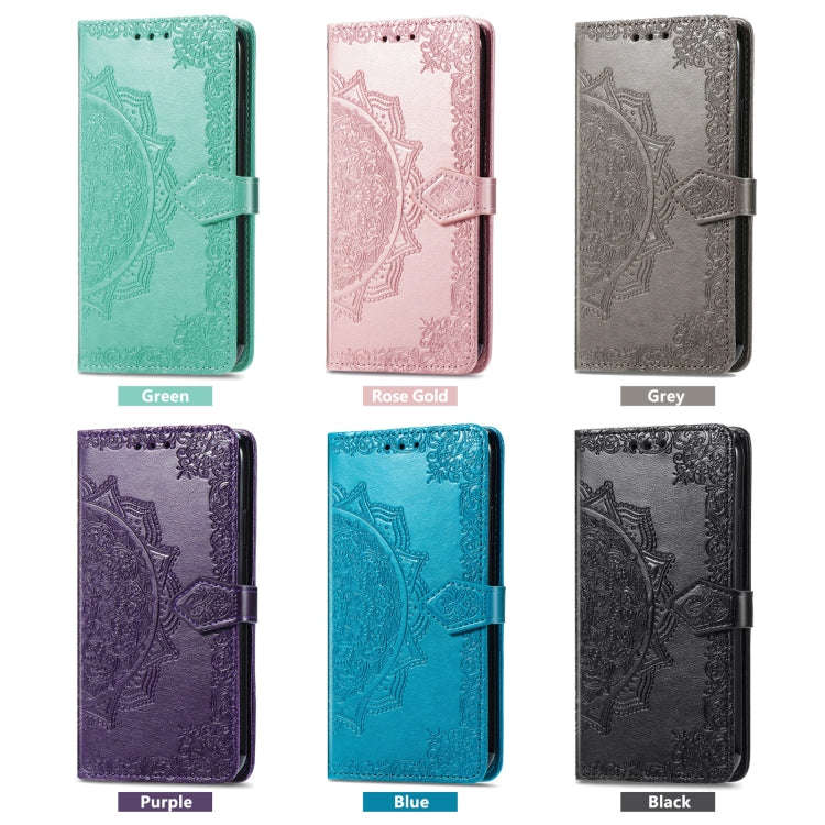 For Blackview A85 Mandala Flower Embossed Leather Phone Case(Green)