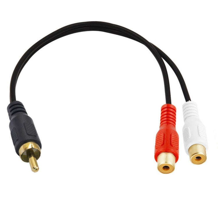 JUNSUNMAY RCA Male to 2 RCA Female Stereo Audio Adapter Connector, Length: 0.25m