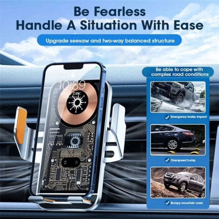 C10 Car Navigation Infrared Sensor Transparent Wireless Charger 15W Fast Charger Phone Stand(Golden)
