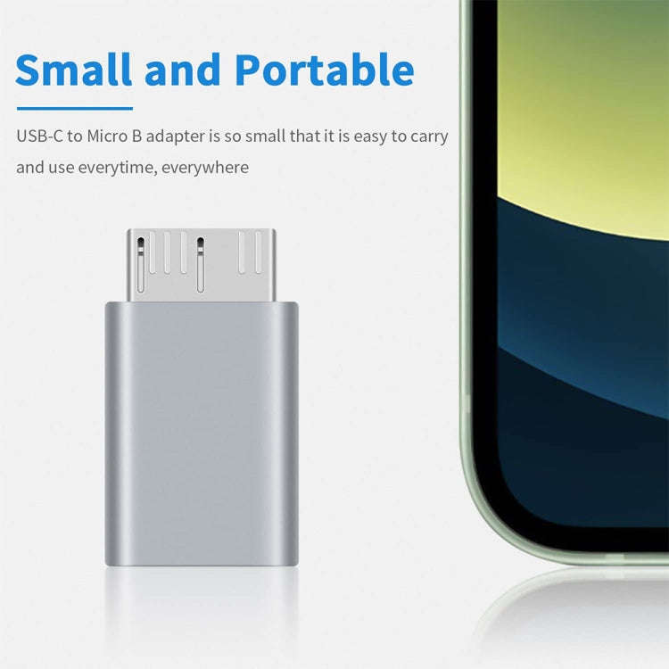 1 PCS JUNSUNMAY USB-C / Type-C Female to Male USB 3.0 Micro B Adapter Converter