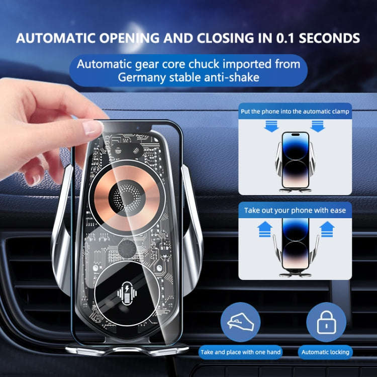 Q8 Universal Air Vent Mount Magnetic Mobile Phone Wireless Charging Car Holder without Start Butt...