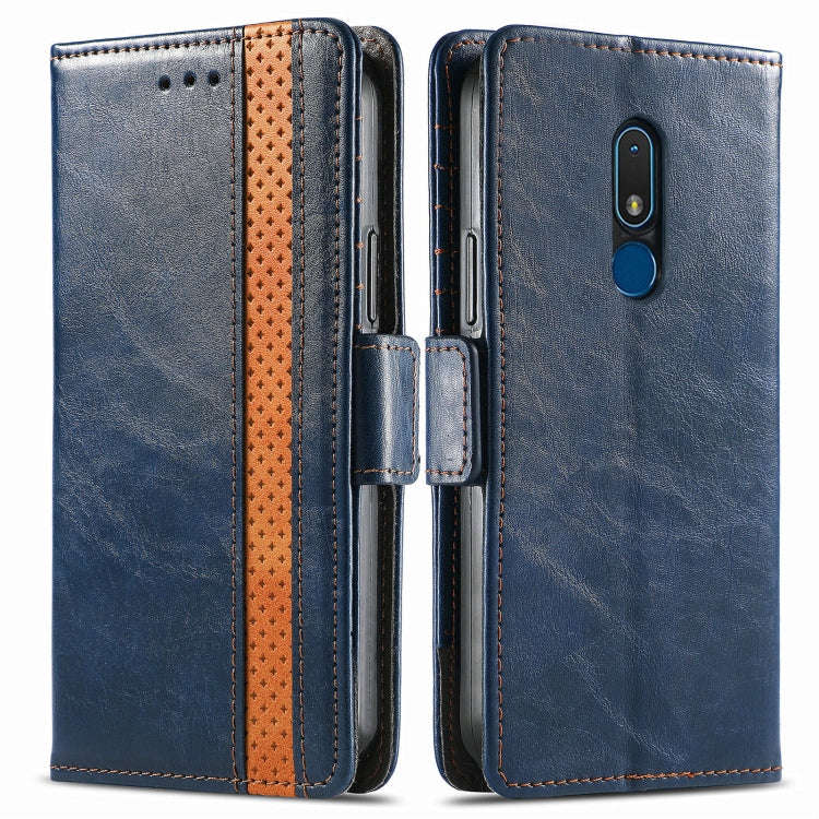 For Nokia C3 CaseNeo Splicing Dual Magnetic Buckle Leather Phone Case(Blue)