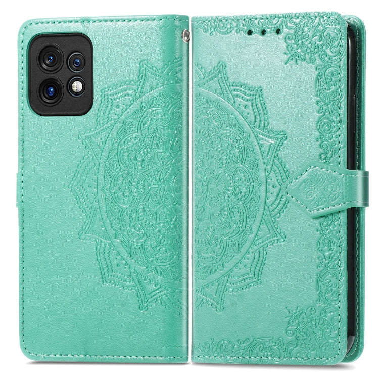 For Motorola Moto X40 Mandala Flower Embossed Leather Phone Case(Green)