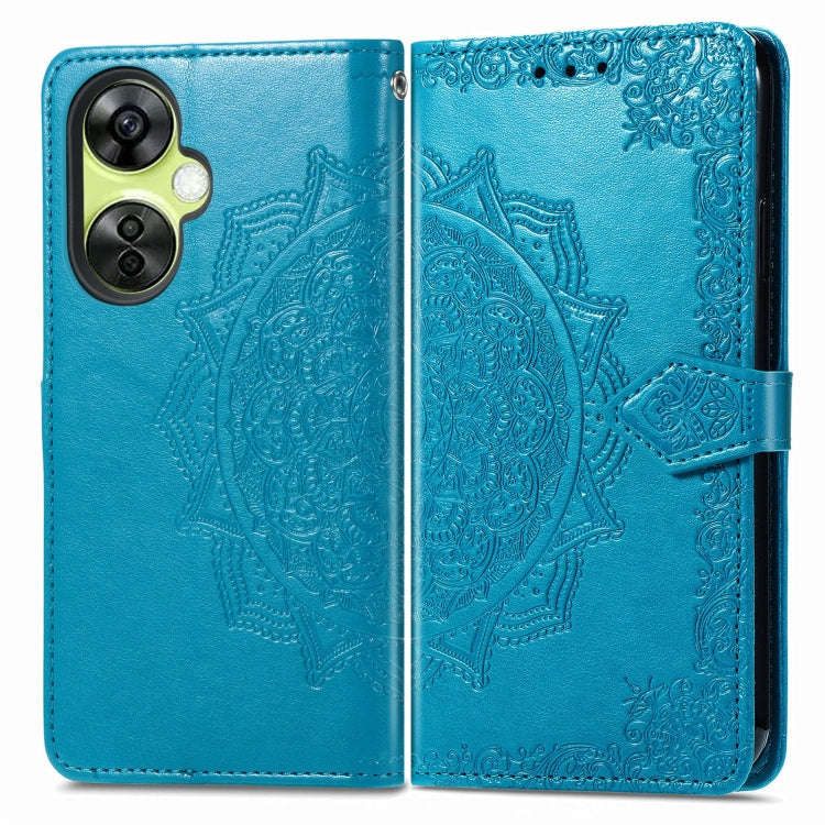 For OnePlus Nord CE 3 Lite Mandala Flower Embossed Leather Phone Case(Blue)
