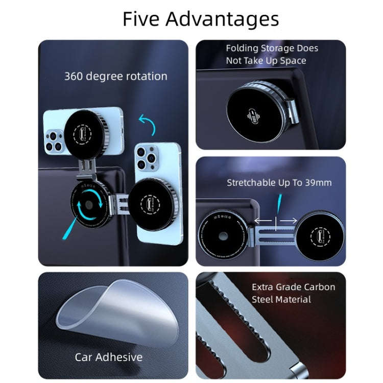 T1 For Tesla Magnetic  Scalable Foldable 360 Degree Rotary Car Mobile Phone Holder