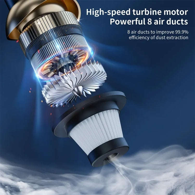 P9 Mini Portable Wireless Big Power Rechargeable Wet Dry Auto Car Vacuum Cleaner(White)