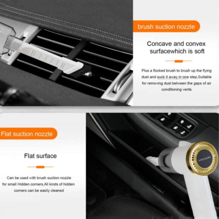 Q8 LED Light Wireless Portable Handheld Car Foldable 9000Pa Suction Vacuum Cleaner(Green)