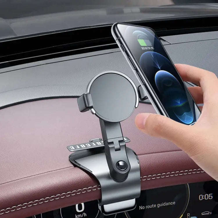 088 With Parking Phone Sign 360 Degrees Rotation Car Dashboard Mount Cell Phone Holder(Pink)