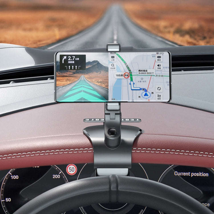 088 With Parking Phone Sign 360 Degrees Rotation Car Dashboard Mount Cell Phone Holder(Pink)