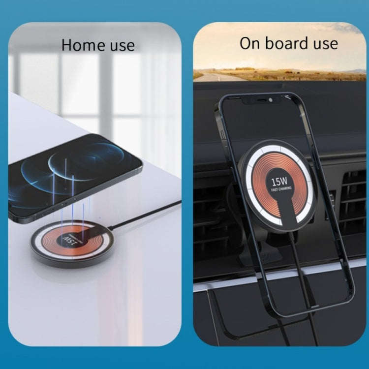 T09 2 in 1 Transparent Car Magnetic Wireless Charger 15W Fast Charging Stand