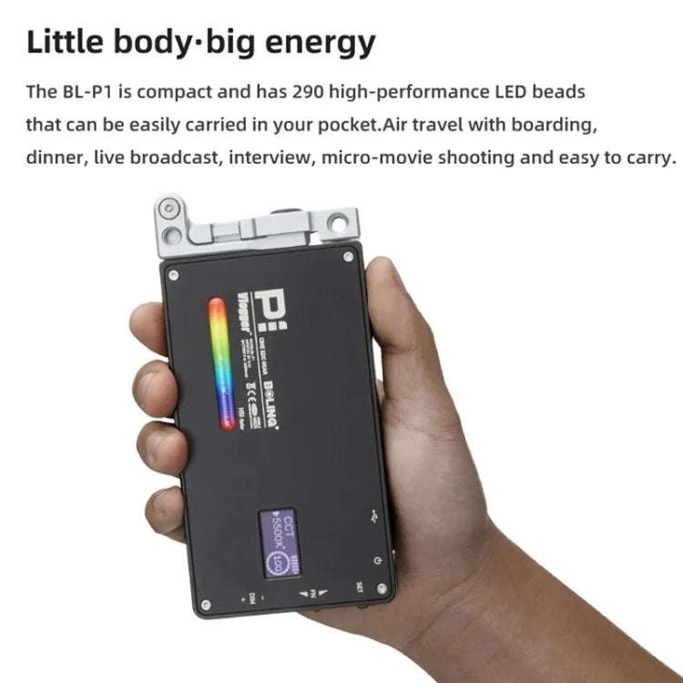 BL-P1 Portable RGB Pocket Fill Light Full Color 2500-8500K Photography Camera Light