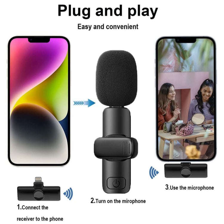 Bluetooth  Mini Microphone Wireless Lavalier Noise Reduction Microphone for iPhone / iPad, with 8...
