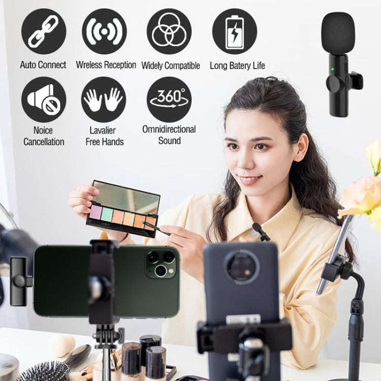 Bluetooth  Mini Microphone Wireless Lavalier Noise Reduction Microphone for iPhone / iPad, with 8...