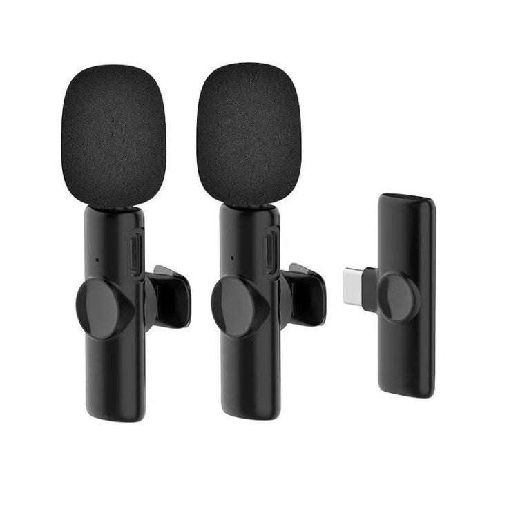 One by Two Wireless Lavalier Lapel Microphone for Android Phone & Computer with USB-C / Type-C Re...