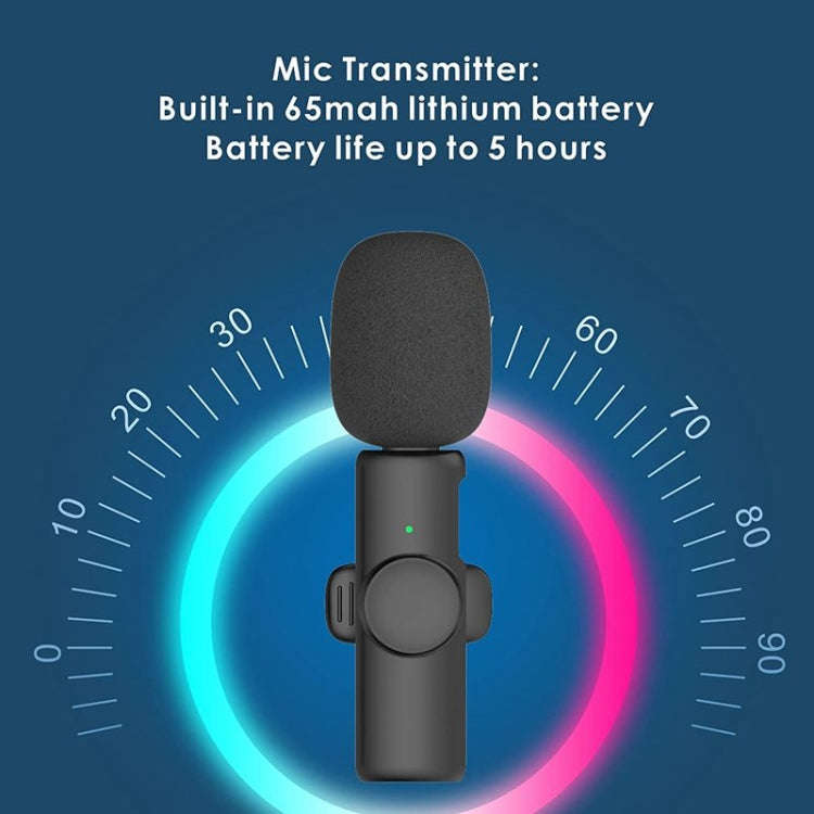 One by Two Wireless Lavalier Lapel Microphone for Android Phone & Computer with USB-C / Type-C Re...