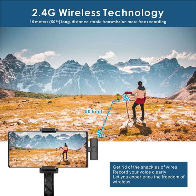 One by Two Wireless Lavalier Lapel Microphone for Android Phone & Computer with USB-C / Type-C Re...