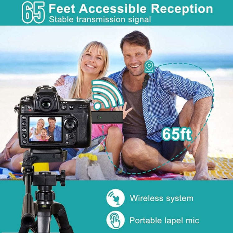 One by Two Lavalier Wireless Noise Reduction Microphone for Phone /  Camera / Laptop / MacBook wi...