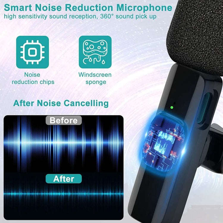 One by Two Lavalier Wireless Noise Reduction Microphone for Phone /  Camera / Laptop / MacBook wi...