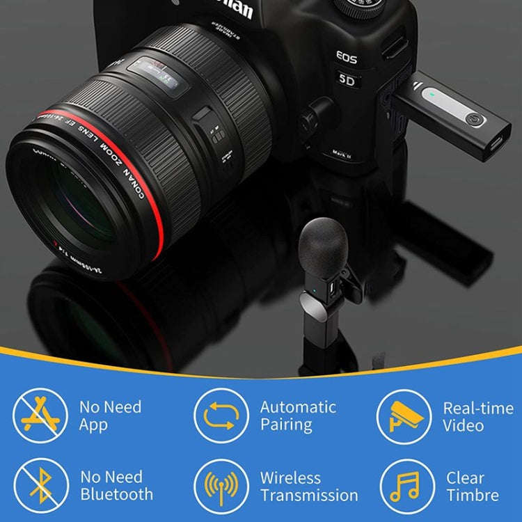 One by One Lavalier Wireless Noise Reduction Microphone for Phone /  Camera / Laptop / MacBook wi...