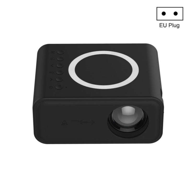YT300 Home Multimedia Mini Remote Projector Support Mobile Phone(EU Plug Black)