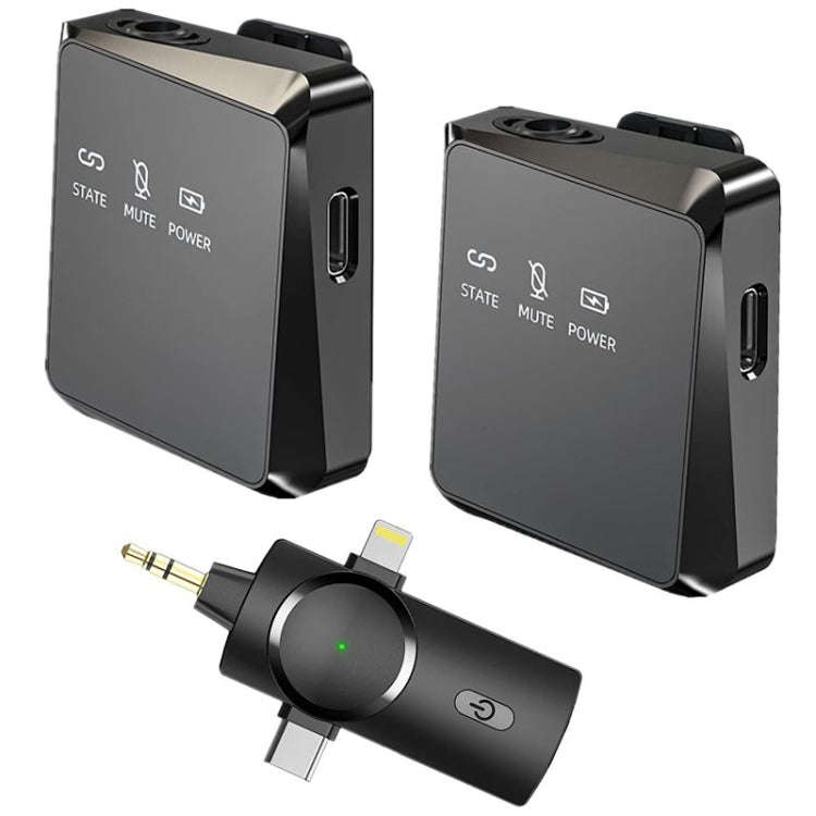 One by Two 3 in 1 Mini Wireless Lavalier Microphone for iPhone / iPad / Android / PC Camera