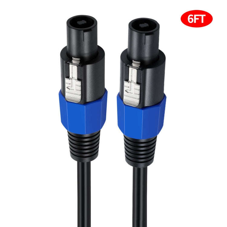 JUNSUNMAY Speakon Male to Speakon Male Audio Speaker Adapter Cable with Snap Lock, Length:6FT