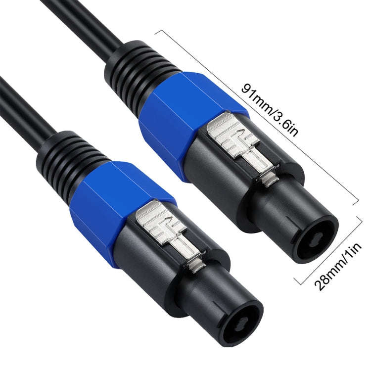 JUNSUNMAY Speakon Male to Speakon Male Audio Speaker Adapter Cable with Snap Lock, Length:6FT