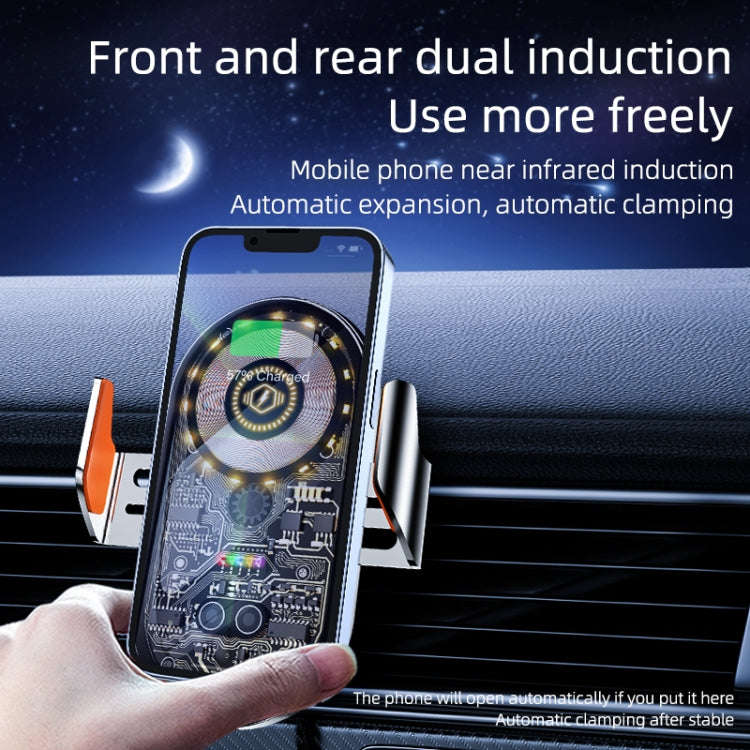 C12 Wireless Fast Charging Car Bracket Interior Cup Air Outlet Fixing Clip Induction Luminous LOGO