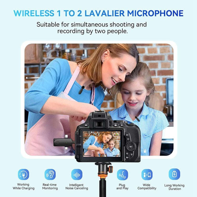 One by Two 3 in 1 Mini Wireless Lavalier Microphones for iPhone / Android / Camera with Noise Red...