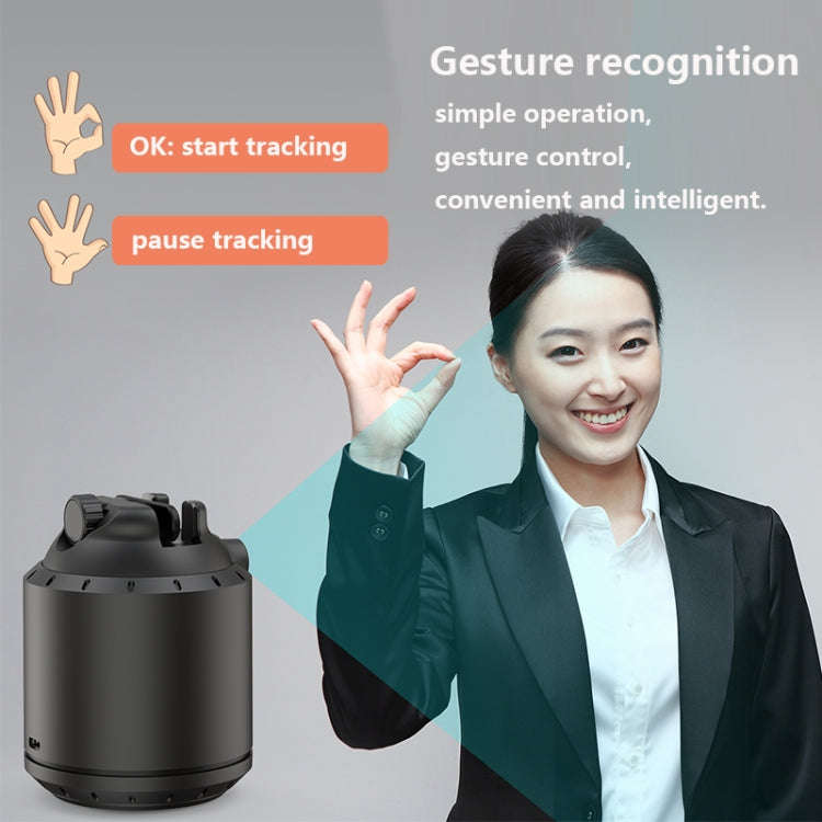 YUNTENG T7 360 Degree Rotation Desktop Smart PTZ Support Automatic Tracking(Black + White)