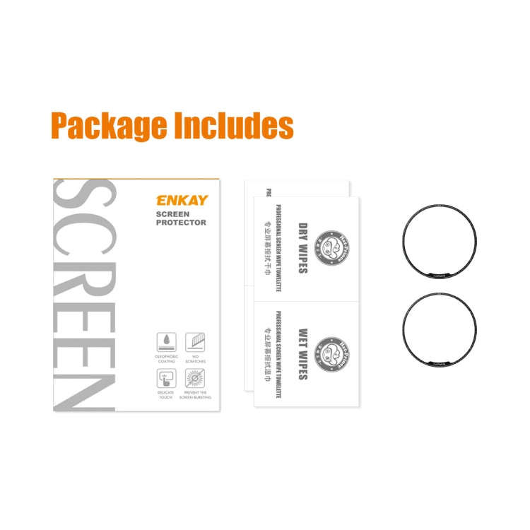 For Garmin Fenix 7S Pro 2pcs ENKAY 3D Full Coverage Soft PC Edge PMMA HD Screen Protector Film