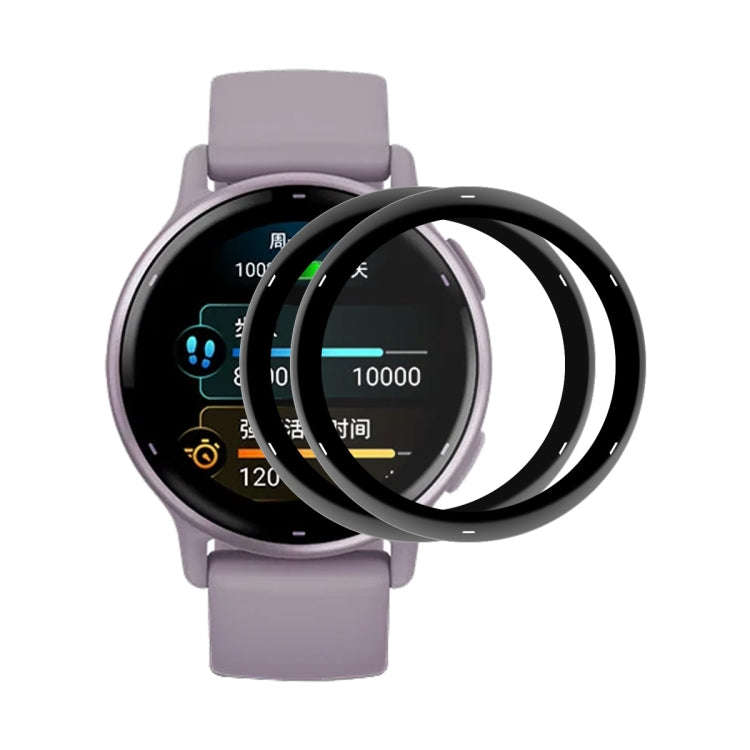 For Garmin Active 5 2pcs ENKAY 3D Full Coverage Soft PC Edge PMMA HD Screen Protector Film