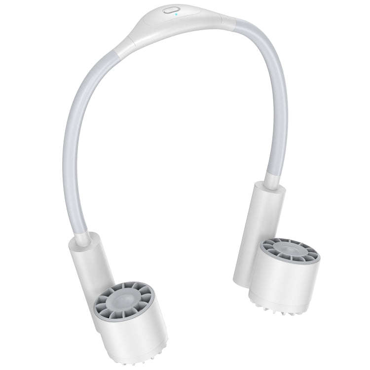 Long Life Twin-head Turbine Bladeless Neck Lazy Sports Fan(White)