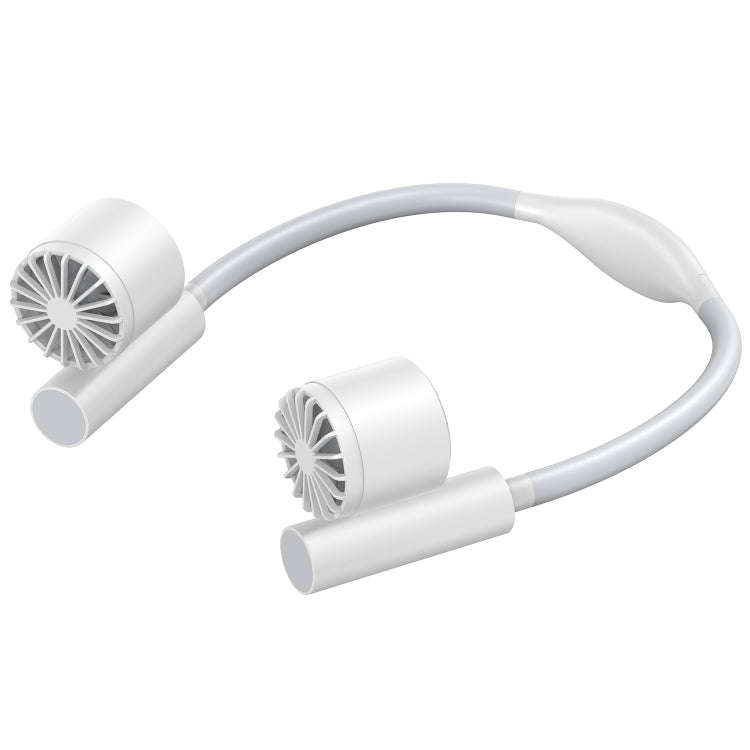 Long Life Twin-head Turbine Bladeless Neck Lazy Sports Fan(White)