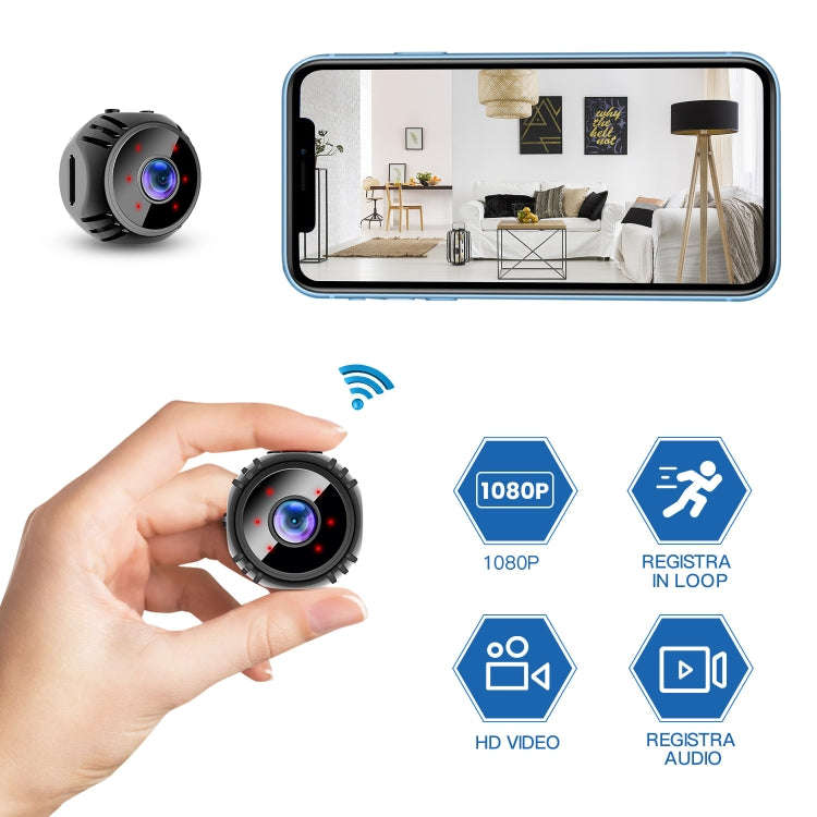 W8 Mini Camera HD 1080P Night Vision Battery Video Surveillance Wifi Smart Home Camera(Black)