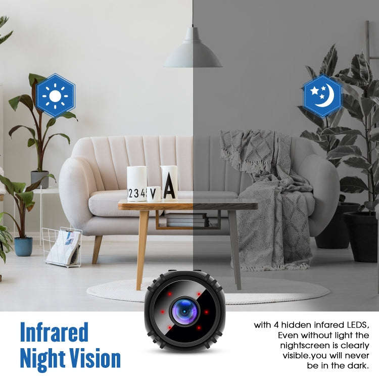 W8 Mini Camera HD 1080P Night Vision Battery Video Surveillance Wifi Smart Home Camera(Black)