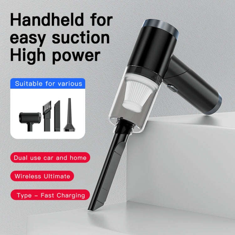 Q108 Cleaner Powerful Portable Wireless Car & Home Dual-use Hand Mini Vacuum Cleaner(Black)