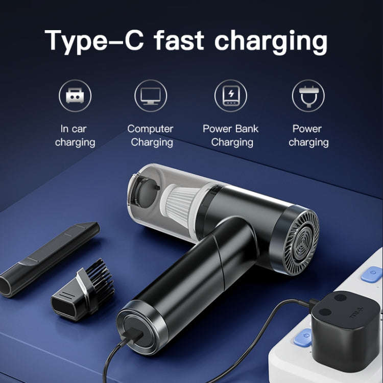 Q108 Cleaner Powerful Portable Wireless Car & Home Dual-use Hand Mini Vacuum Cleaner(White)