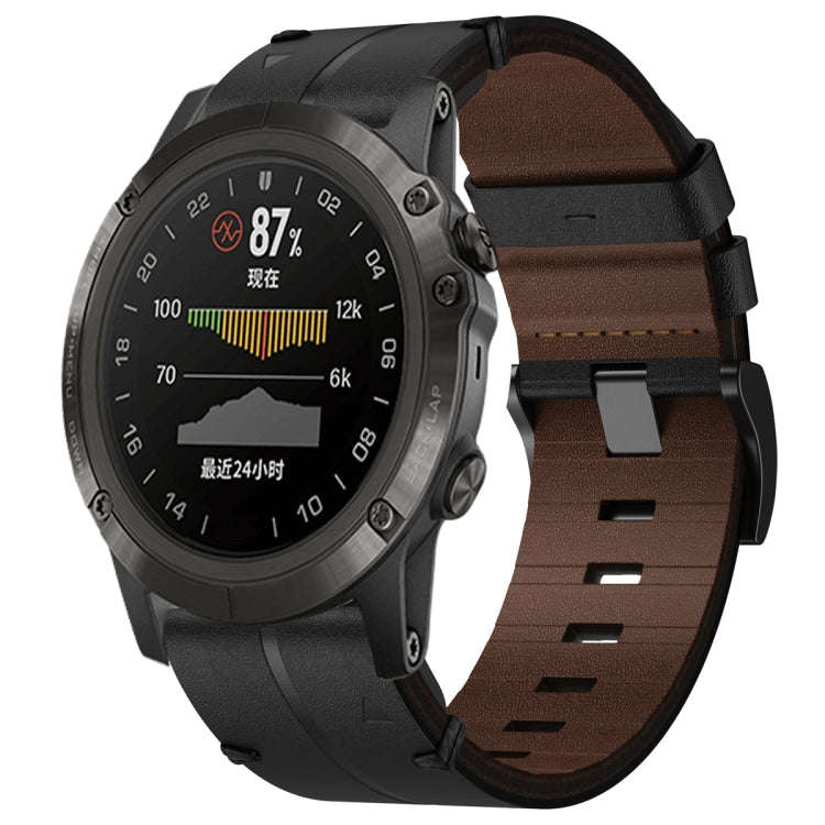 For Garmin D2 Delta PX Leather Textured 26mm Watch Band(Black)