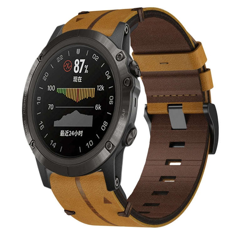 For Garmin D2 Delta PX Leather Textured 26mm Watch Band(Brown)