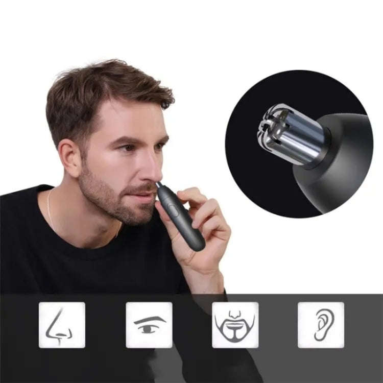 GT-2220A Portable Electric USB Rechargeable Nose Hair Trimmer(Black)