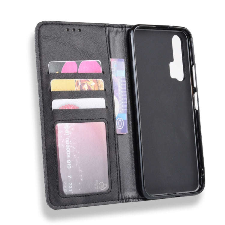 Magnetic Buckle Retro Crazy Horse Texture Horizontal Flip Leather Case for HUAWEI Honor 20pro , w...