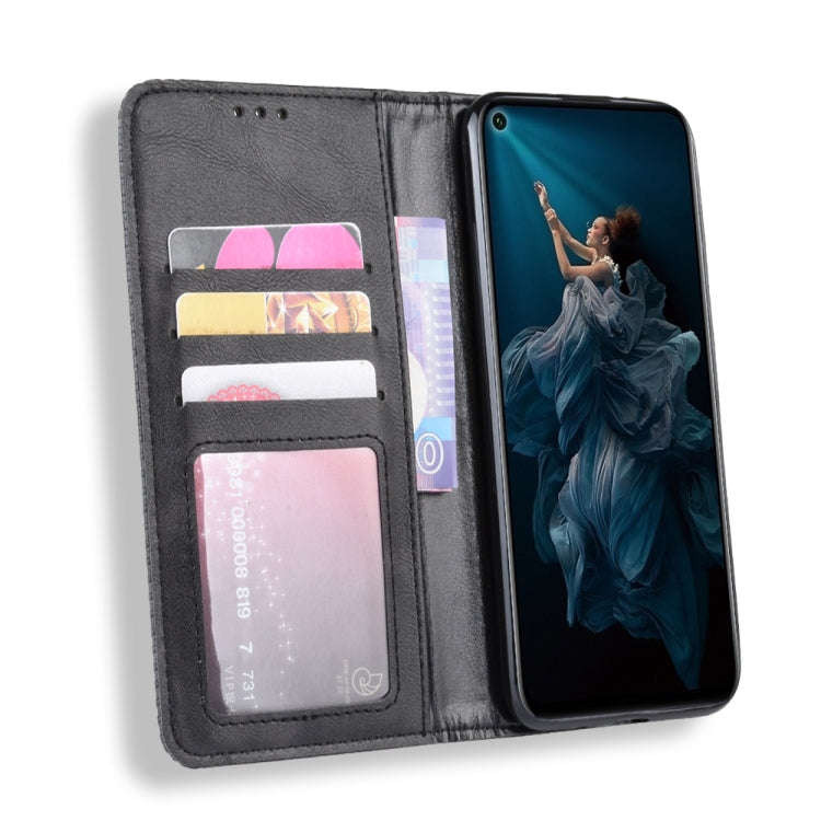 Magnetic Buckle Retro Crazy Horse Texture Horizontal Flip Leather Case for HUAWEI Honor 20pro , w...