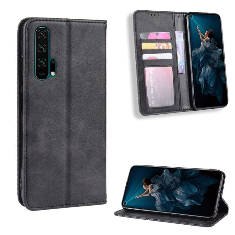 Magnetic Buckle Retro Crazy Horse Texture Horizontal Flip Leather Case for HUAWEI Honor 20pro , w...