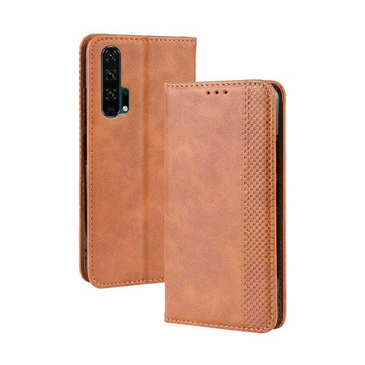 Magnetic Buckle Retro Crazy Horse Texture Horizontal Flip Leather Case for HUAWEI Honor 20pro , w...