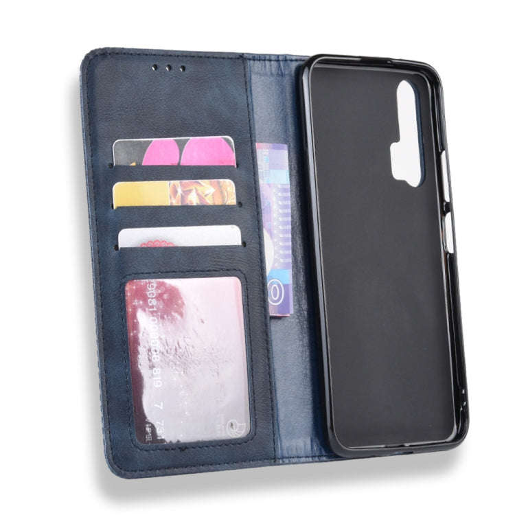 Magnetic Buckle Retro Crazy Horse Texture Horizontal Flip Leather Case for HUAWEI Honor 20pro , w...